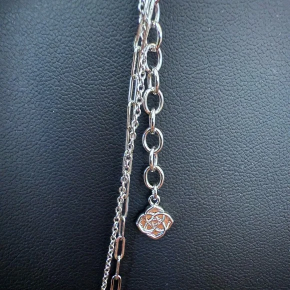 Kendra Scott Jaimee Silver-Tone Multi-Strand Paperclip Chain Y-Necklace - Picture 4 of 6